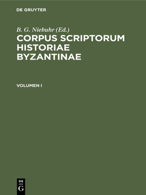 cover image of Corpus scriptorum historiae Byzantinae. Chronicon Paschale. Volumen I
